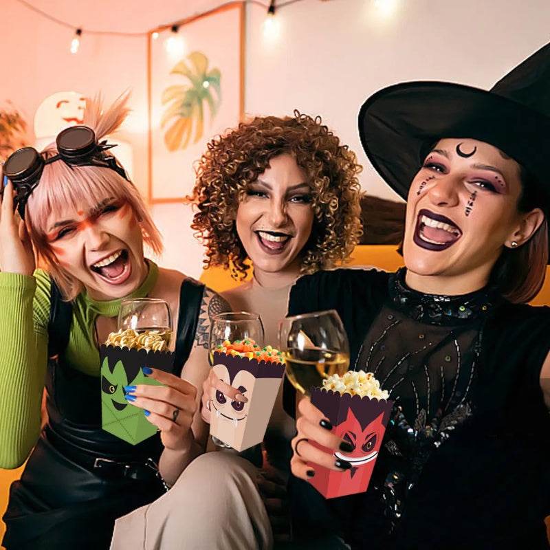 12 Pieces Halloween Popcorn Box Halloween Party Favor Snack Treat Boxes Candy Cookie Container Decorations Gifts For Popcorn Sales Halloween Party Favor Supplies - www.Shopthatapp.com