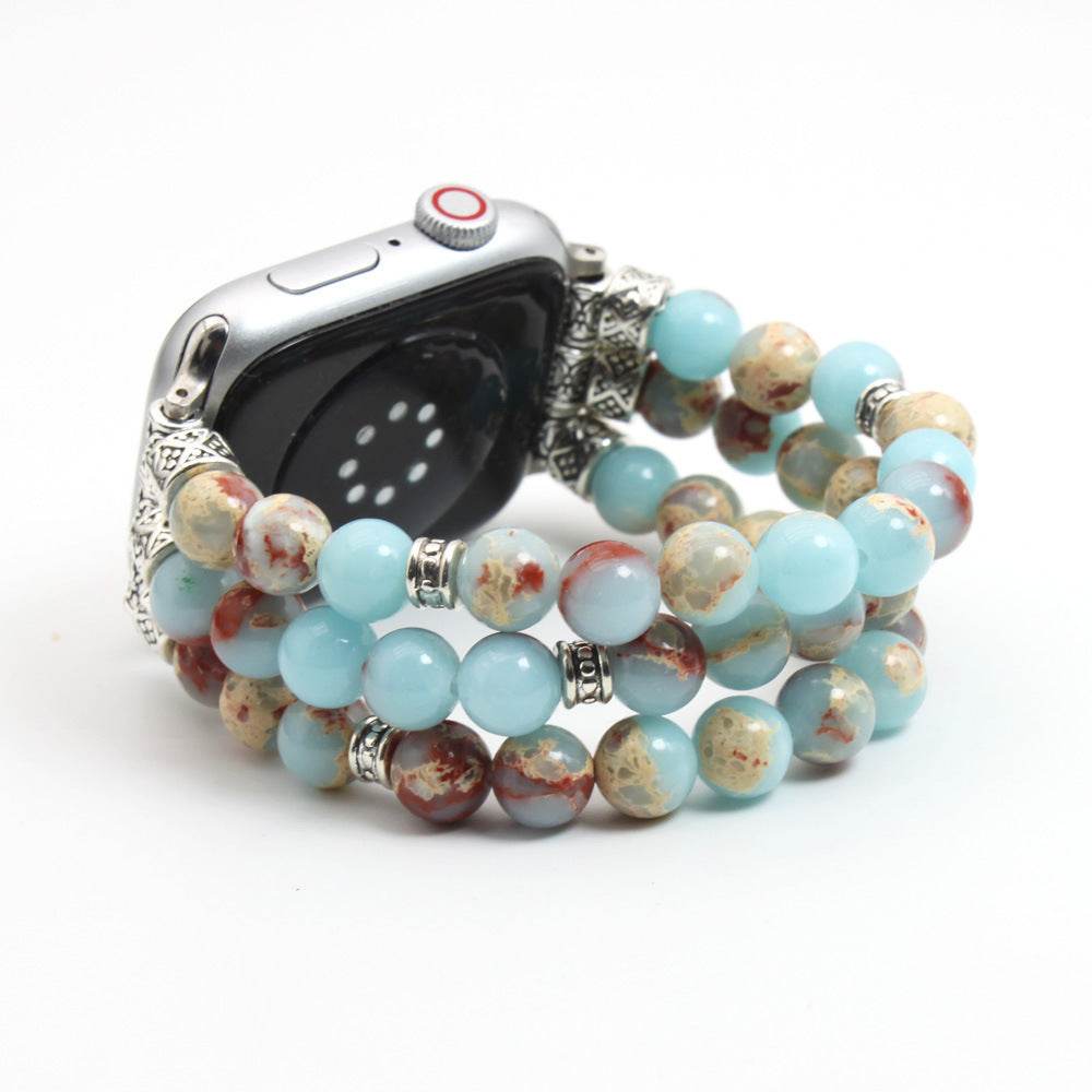Simple And Versatile Beaded Bracelet smart watch strap - www.Shopthatapp.com