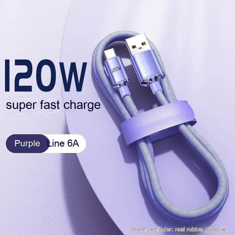 120W Data Cable Type-C Mobile Phone Charging Cable - www.Shopthatapp.com
