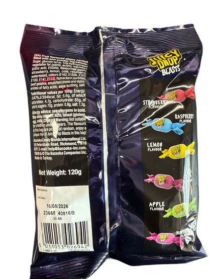 Juicy Drop Blasts Chews Filled With Sour Powder 120G - U.K Edition - www.Shopthatapp.com