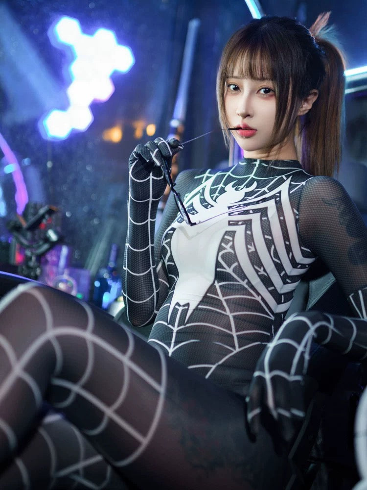 Super Hero Spider Sheer 10D Nylon Full Bodysuit Body Stocking Lingerie - www.Shopthatapp.com