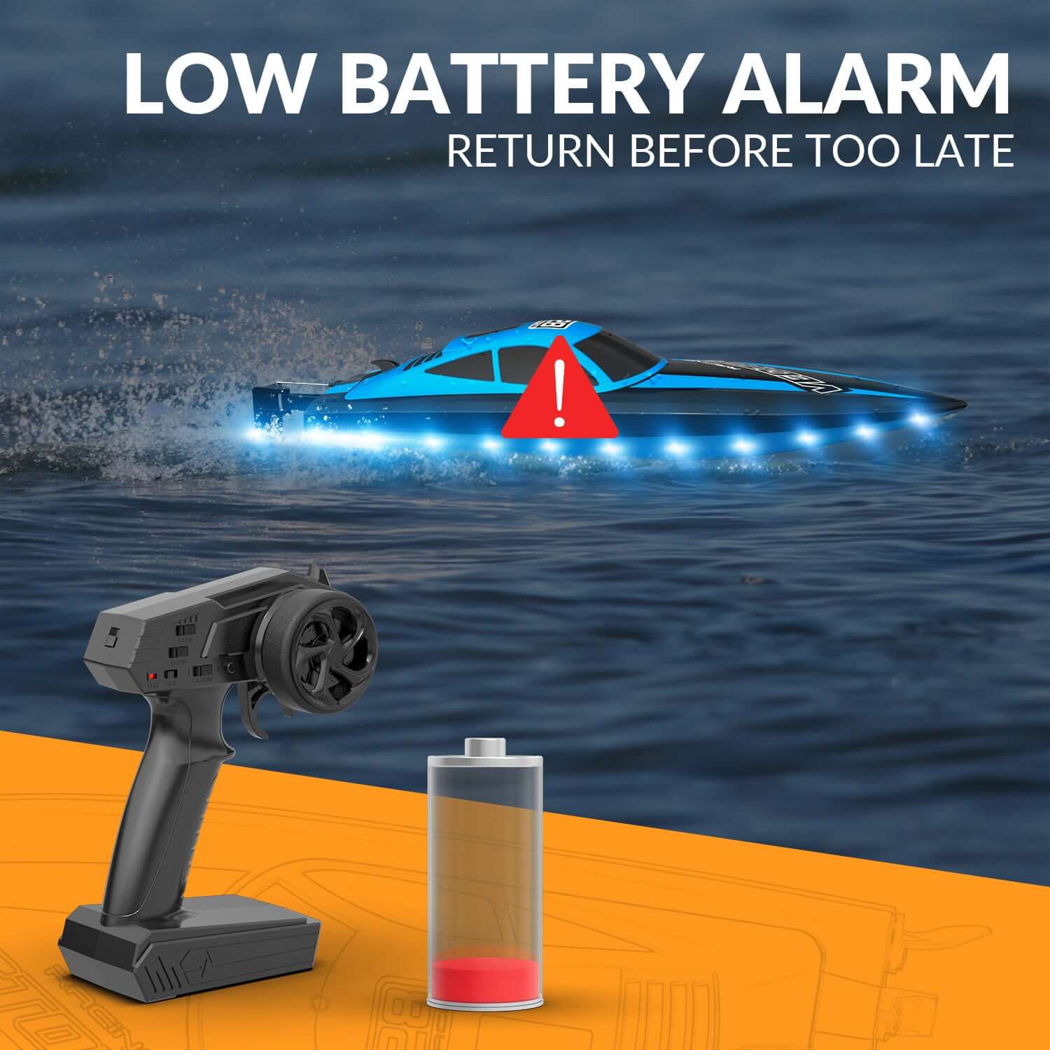 20mph RC Boat with LED Lights for Pools and Lakes - Fast and Fun! - www.Shopthatapp.com