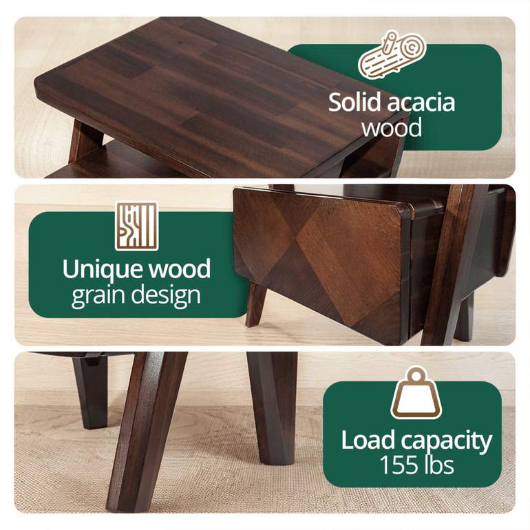 Rum Nightstand with drawer - www.Shopthatapp.com