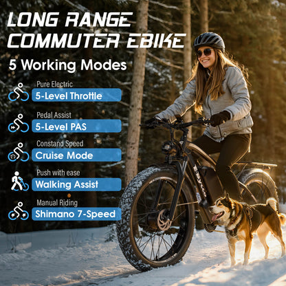 E·BYCCO 24'' EB10 Peak 5000W 52V 32Ah Dual Motors Electric Bike for Women and Men - www.Shopthatapp.com