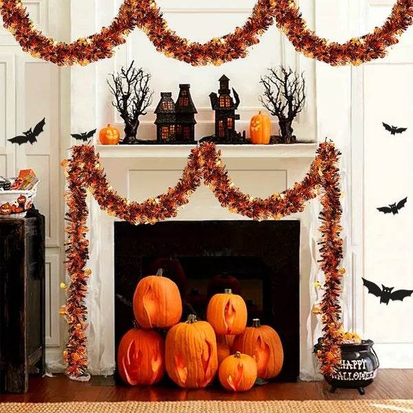 3Pack 6.56 Ft Halloween Tinsel Garland With Pumpkin Sequins Orange Black Mixed Colors Glitter Metallic Tinsel Decoration Twisted Garland For Halloween Thanksgiving Trick Or Treat Fall Party Supplies - www.Shopthatapp.com