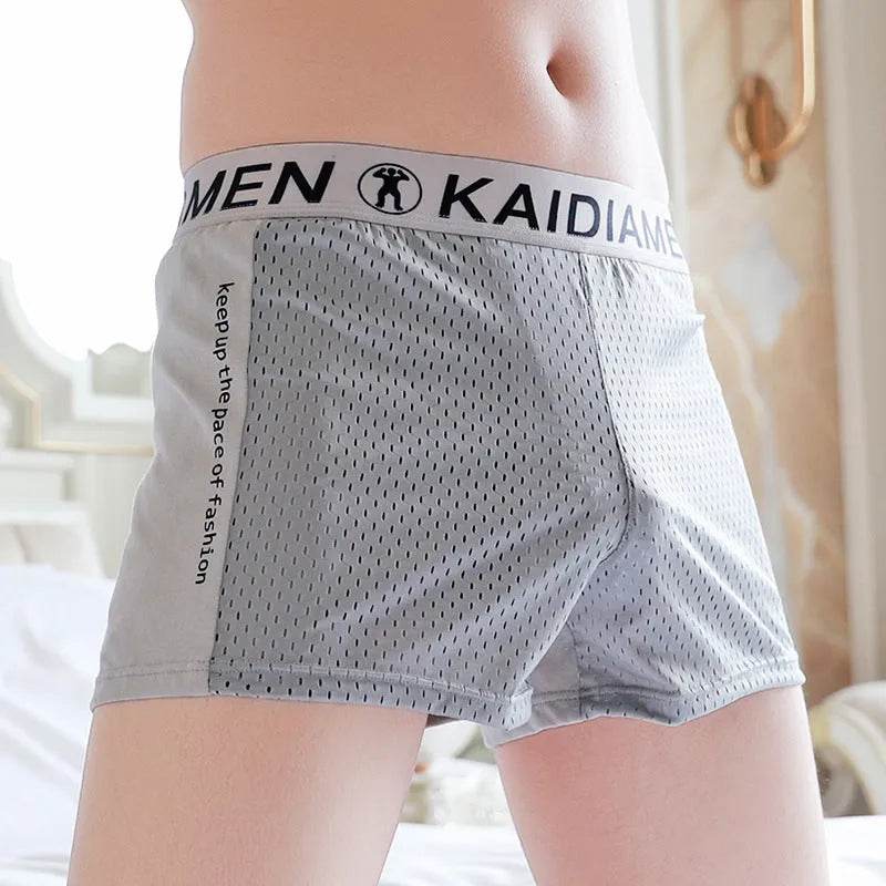 Men's Ice Silk Mesh Breathable KAIDIAMEN Boxers underwear - www.Shopthatapp.com