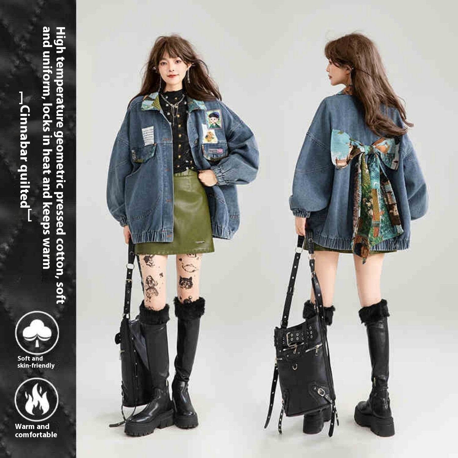 Artistic Denim Jacket For Women - www.Shopthatapp.com