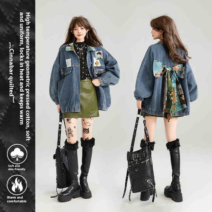 Artistic Denim Jacket For Women - www.Shopthatapp.com