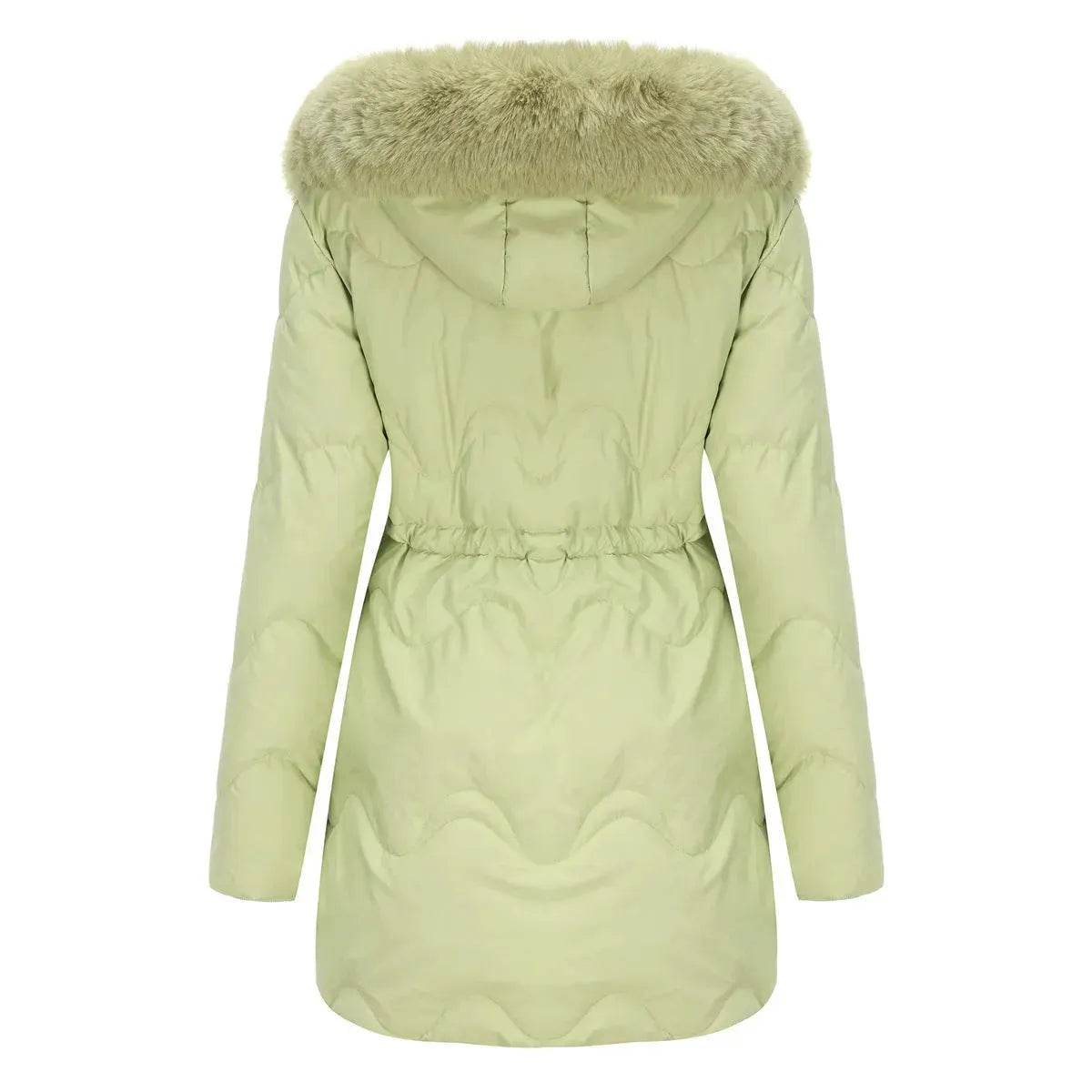 Autumn Winter Fur Collar cotton padded long winter jacket for women - www.Shopthatapp.com