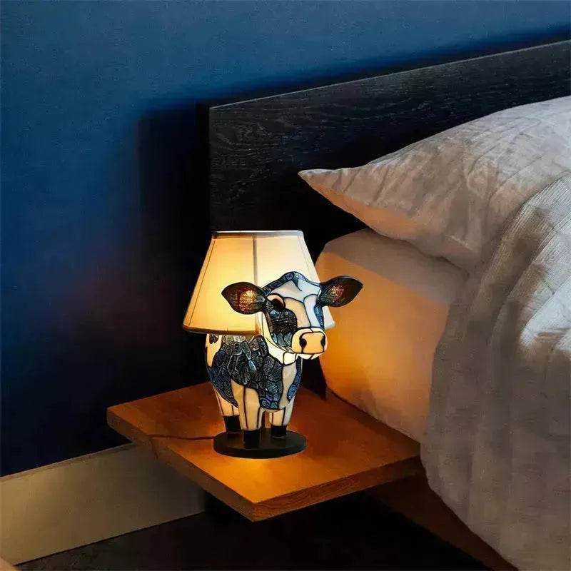 Beautiful Cow Table Lamp Bedside Table Lamp With USB Bedside Lamp For Living Room Bedroom Dormitory Bra Ornament - www.Shopthatapp.com