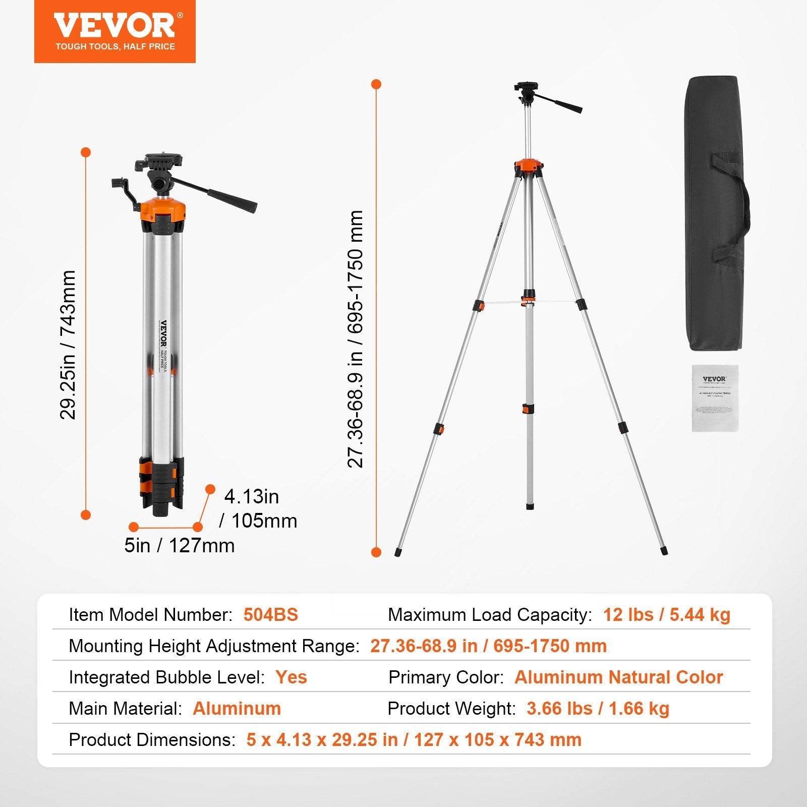 Laser Level Tripod  X 20 Thread 27.36-68.11 Inch Height Adjustment - www.Shopthatapp.com