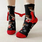 Christmas Magnetic Socks Cute Elk Santa Claus Snowman Hand-holding Socks For Couple - www.Shopthatapp.com