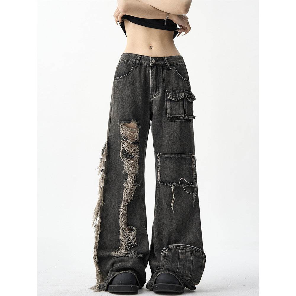 American Street Niche Oversized jeans Cargo pants for women