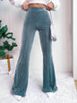 High Waist Lamp Wick Corduroy Bell-bottom Pants Wide Leg Women - www.Shopthatapp.com