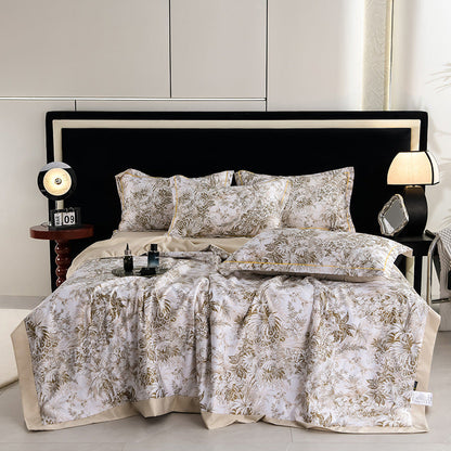 Printed Washed Tencel Summer Cooling Duvet Four-piece Set - www.Shopthatapp.com