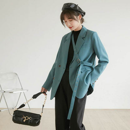 Design Niche Laced Blue Blazer Women - www.Shopthatapp.com