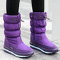 Winter boots New Plus Velvet Thick Cotton Shoes Thermal Middle Tube Waterproof Non-slip Boots - www.Shopthatapp.com
