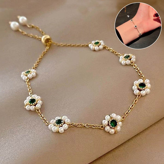 Pearl Flowers Bracelet All-match Fashion Adjustable Chain Bracelet for women - www.Shopthatapp.com