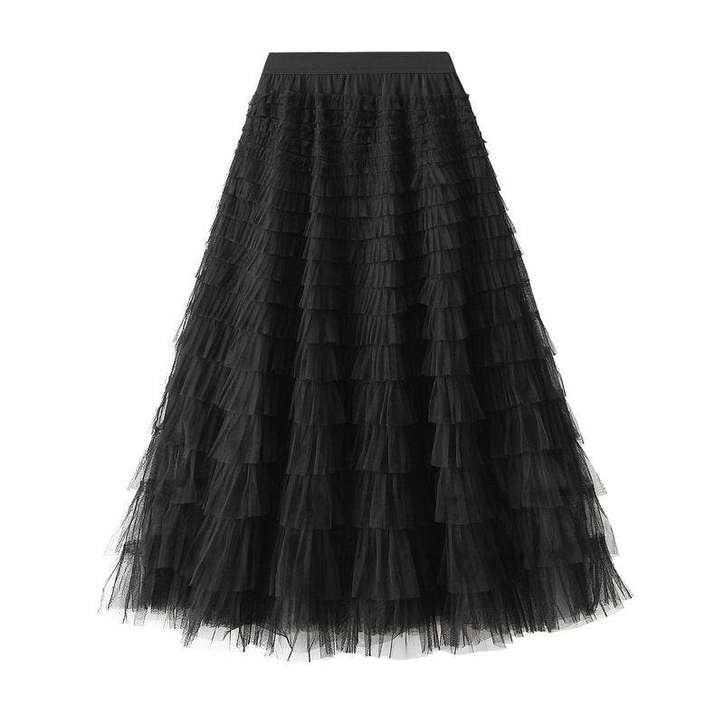Cake Skirt Women's White Gauze long Layered tulle Skirt - www.Shopthatapp.com