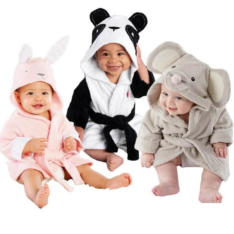 Infant Fashion Simple Cartoon Animal Fleece Bathrobe - www.Shopthatapp.com