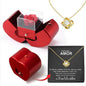 Fashion Jewelry Box Red Apple Christmas Gift Necklace Eternal Rose For Girl Mother's Day Valentine's Day Gifts With Artificial Flower Rose Flower Jewelry Box - www.Shopthatapp.com
