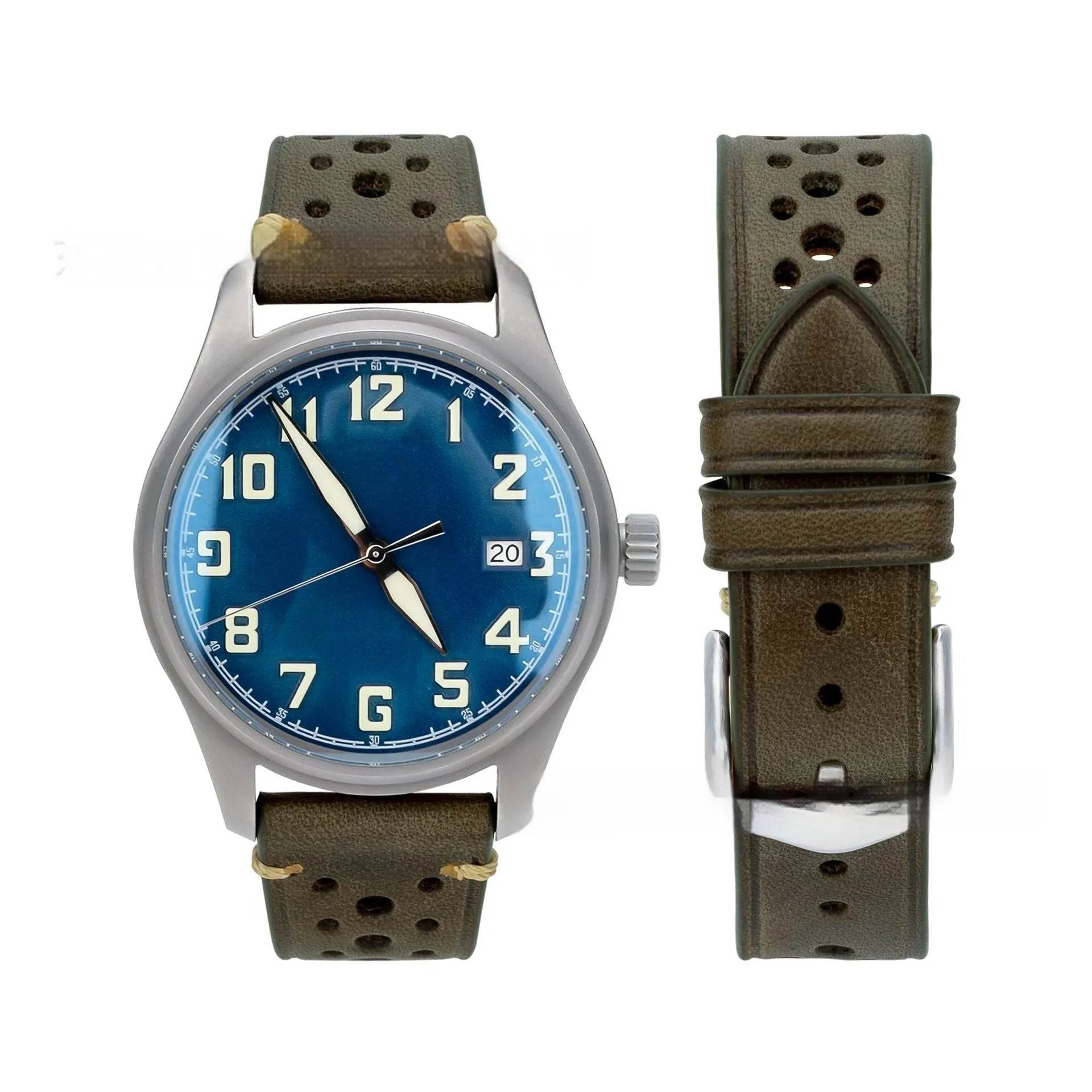 20mm Watch First Layer Cow Leather Watch Strap Retro Comfort - www.Shopthatapp.com