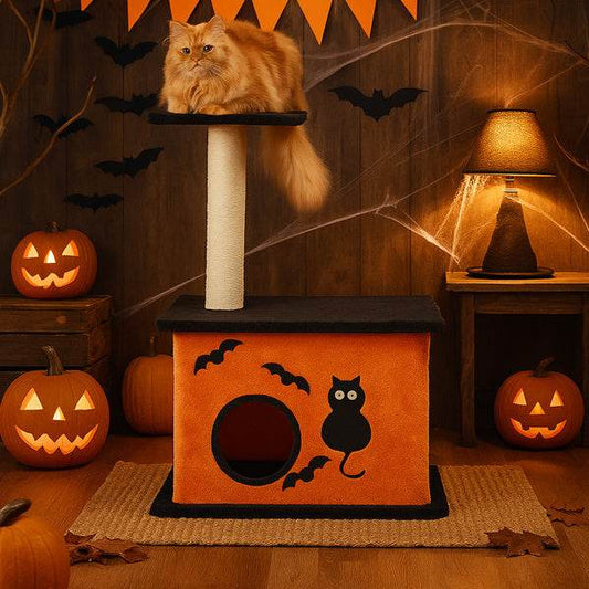 Halloween Inspired Cat Tree Tower Cat Tree For Indoor  With Spacious Cat Condo - www.Shopthatapp.com