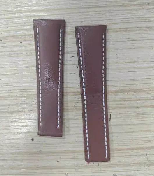 22mm 24mm Black Brown Blue Bamboo Grain Cowhide Watch Strap - www.Shopthatapp.com