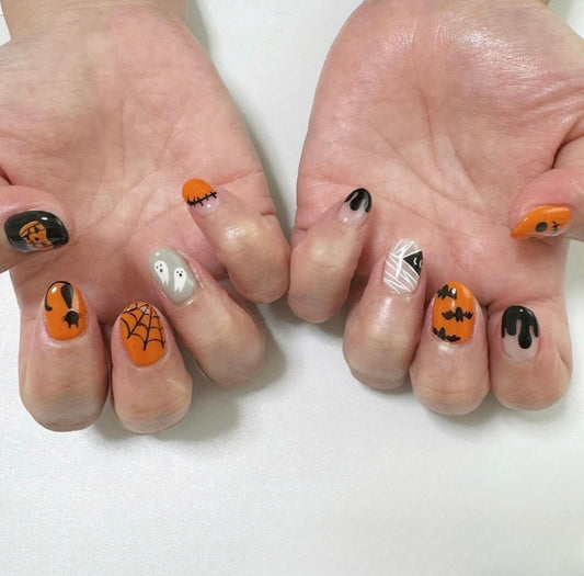 Halloween Limited Edition Pumpkin, Devil, and Spider Web Press-On Nails - www.Shopthatapp.com