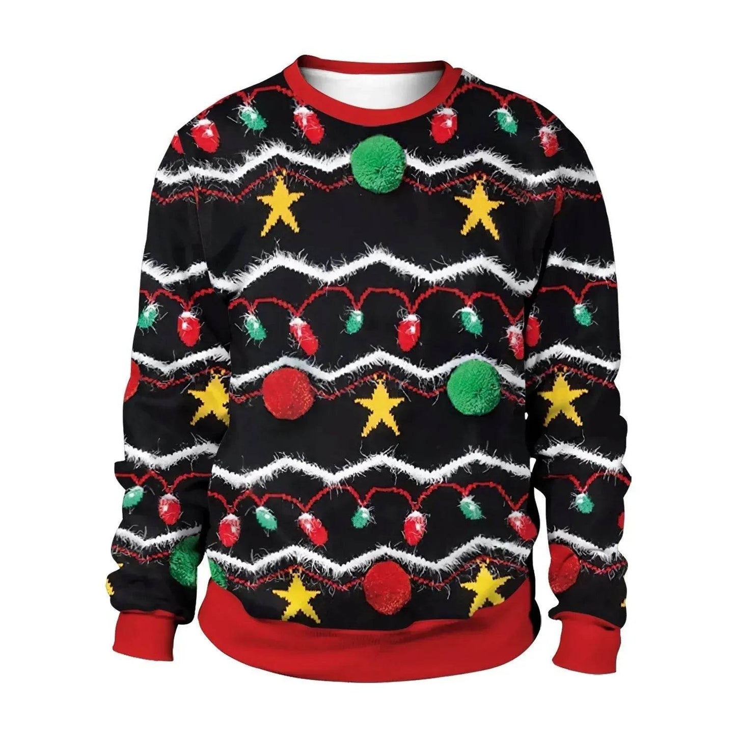 Men And Women Digital Printing Christmas Round Neck Sweater Tops - www.Shopthatapp.com