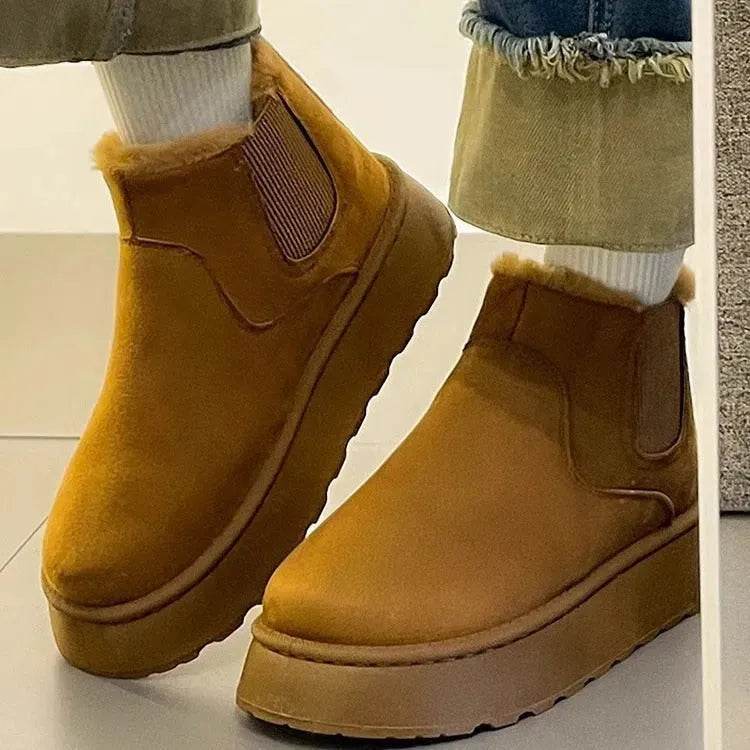 Women's Plush Boots Winter Warm Fleece Thick Flats Snow Boots Fashion Shoes - www.Shopthatapp.com