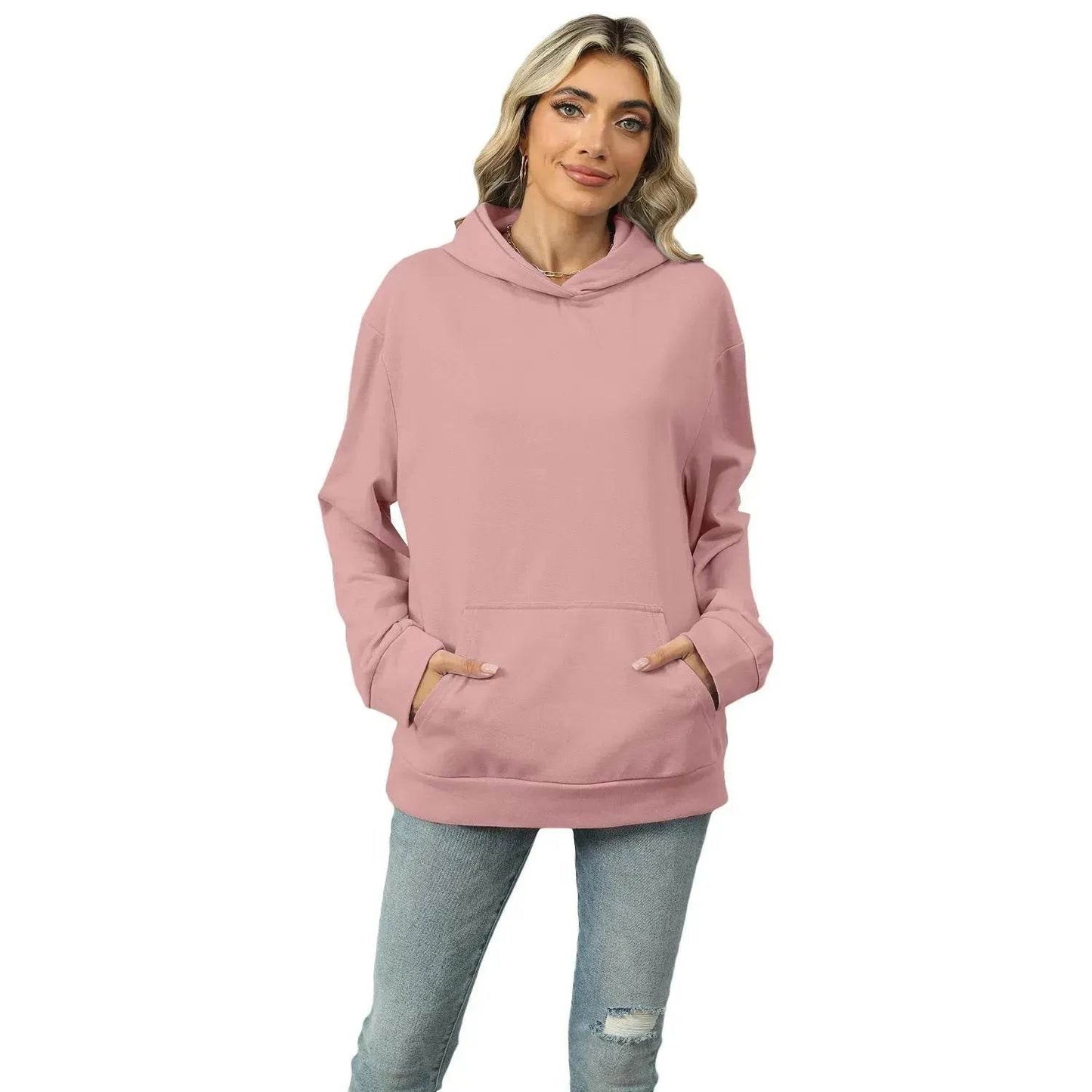 Winter Casual Hooded Pocket Pullover Sweatshirt Women - www.Shopthatapp.com