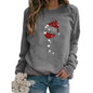 Clothing Christmas Women's Sweater Christmas Hat Red Wine Glass Graphic Print Crew Neck Long-sleeved Sweater - www.Shopthatapp.com