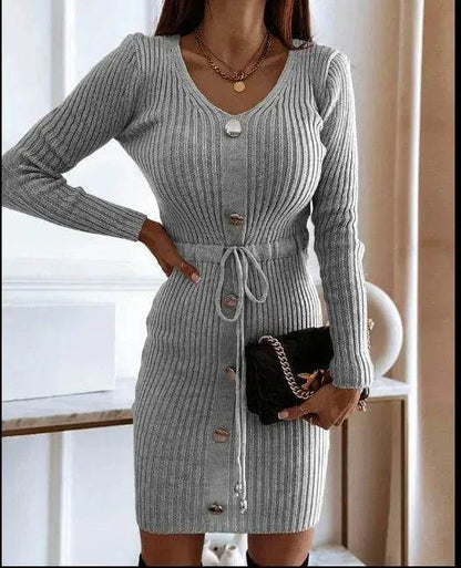 Autumn Winter Cashmere Slim fit Knitted Mini Sweater Dress - www.Shopthatapp.com