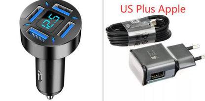 Four-port Car Charger 4USB Car Charger - www.Shopthatapp.com