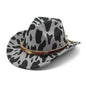 Western Style Camo Cowboy Hat Woolen Felt Cow Pattern Big Brim Wide Brim Denim Top Hat Camouflage Cowboy Cowgirl Hat - www.Shopthatapp.com