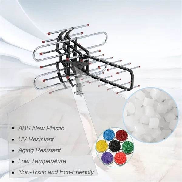 TA-851B 360Rotation UV Dual Frequency 45-860MHz 22-38dB Open Antenna Silver - www.Shopthatapp.com