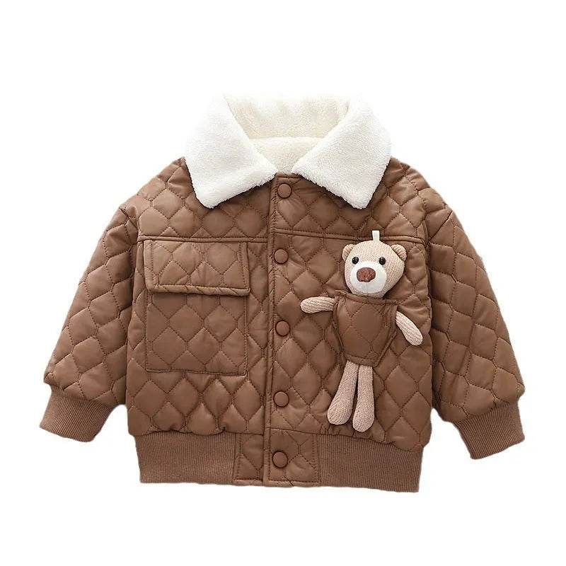 Boys' Thick Leather Coat Lapel Long-sleeved Jacket - www.Shopthatapp.com