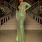 Slim Fit  Long Sleeve Backless Party dress Sequined Evening Dress - www.Shopthatapp.com