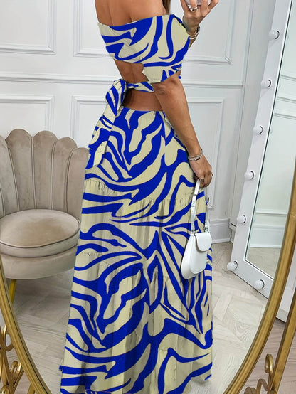 Off Shoulder Summer Maxi Dress Hollow out Cute Flowy dress - www.Shopthatapp.com