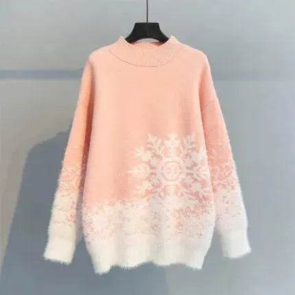 Ugly Christmas Knitted Women's Snowflake Sweater Top - www.Shopthatapp.com