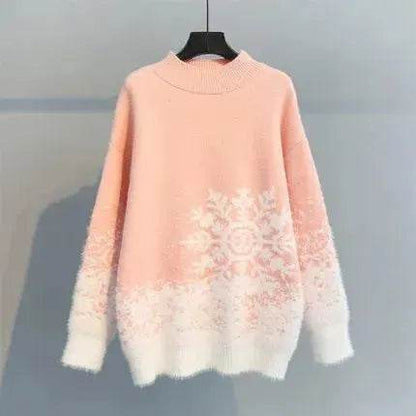 Ugly Christmas Knitted Women's Snowflake Sweater Top - www.Shopthatapp.com