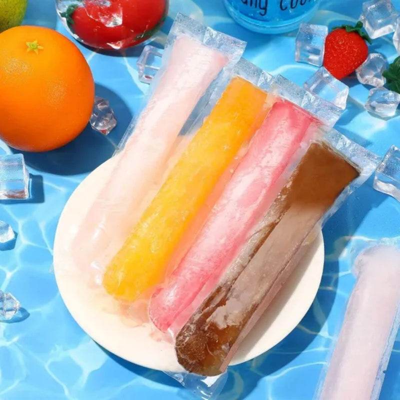 320 Pcs Disposable Beverage Packaging Bag Ice Popsicle Mold Bags With 2 Pcs Orange Funnels DIY Ice Lolly Bags BPA Free Freezer Tubes With Zip Seals For Summer Halloween Birthday Party - www.Shopthatapp.com