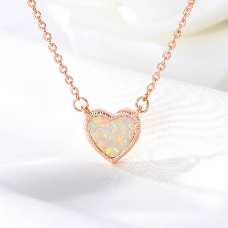 Romantic Heart Necklace Copper Zircon Pendant Necklace for women - www.Shopthatapp.com