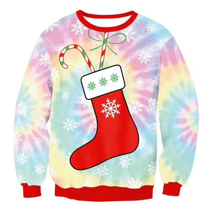 Autumn Winter Fashion Ugly Christmas Sweater Santa Elf Funny Pullover Womens Mens Print Sweaters Tops Clothing - www.Shopthatapp.com