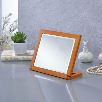 8 Tall Polyresin Adjustable Make-Up Mirror, Walnut Finish - www.Shopthatapp.com