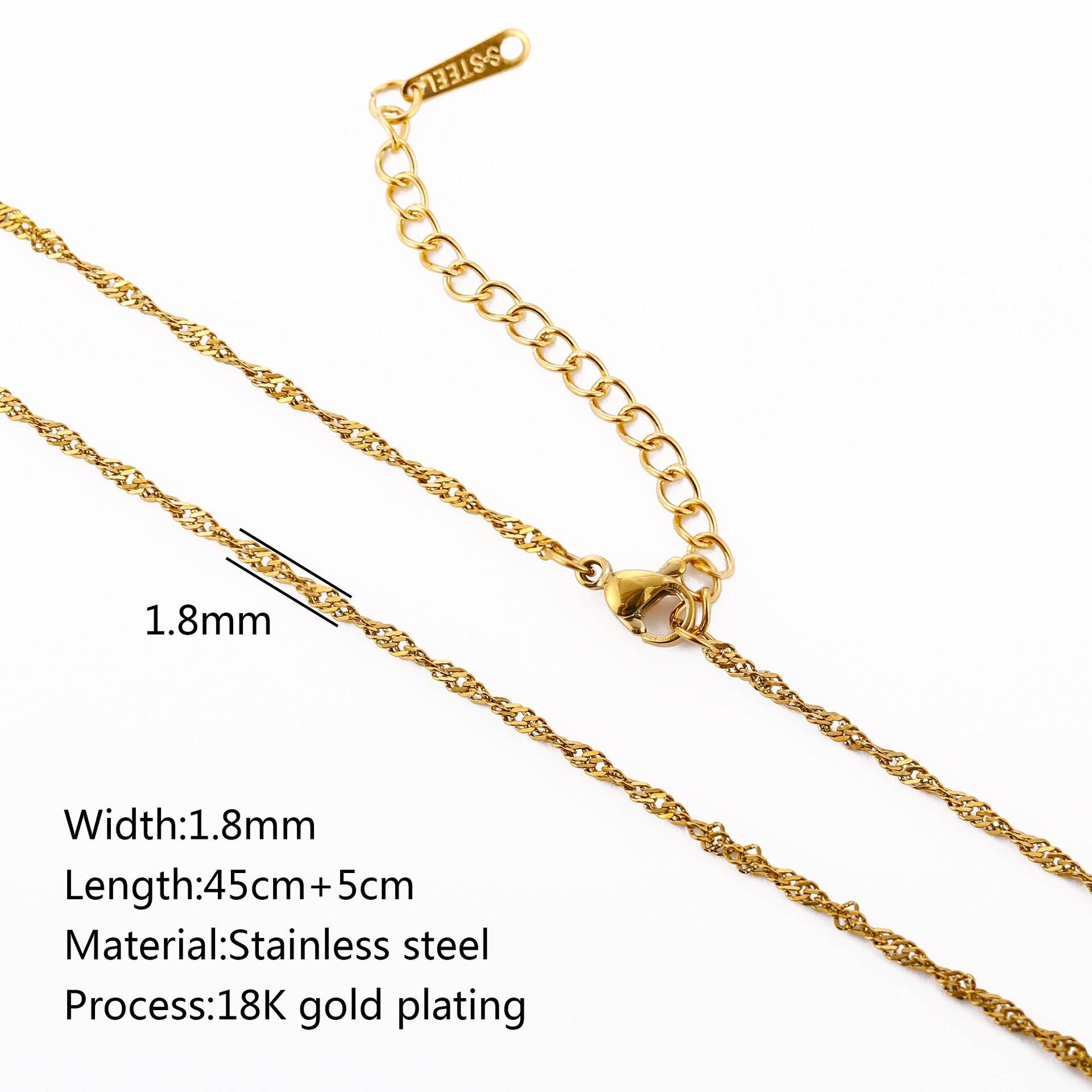 Stainless Steel Vacuum Vapor Plating 18K Gold Color Protection Lip Chain Necklace - www.Shopthatapp.com