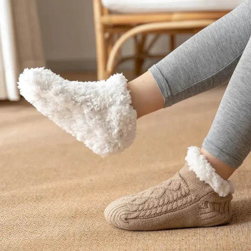 Winter Knitted Plush Floor Socks Home Warm Non-slip Carpet Socks Women - www.Shopthatapp.com