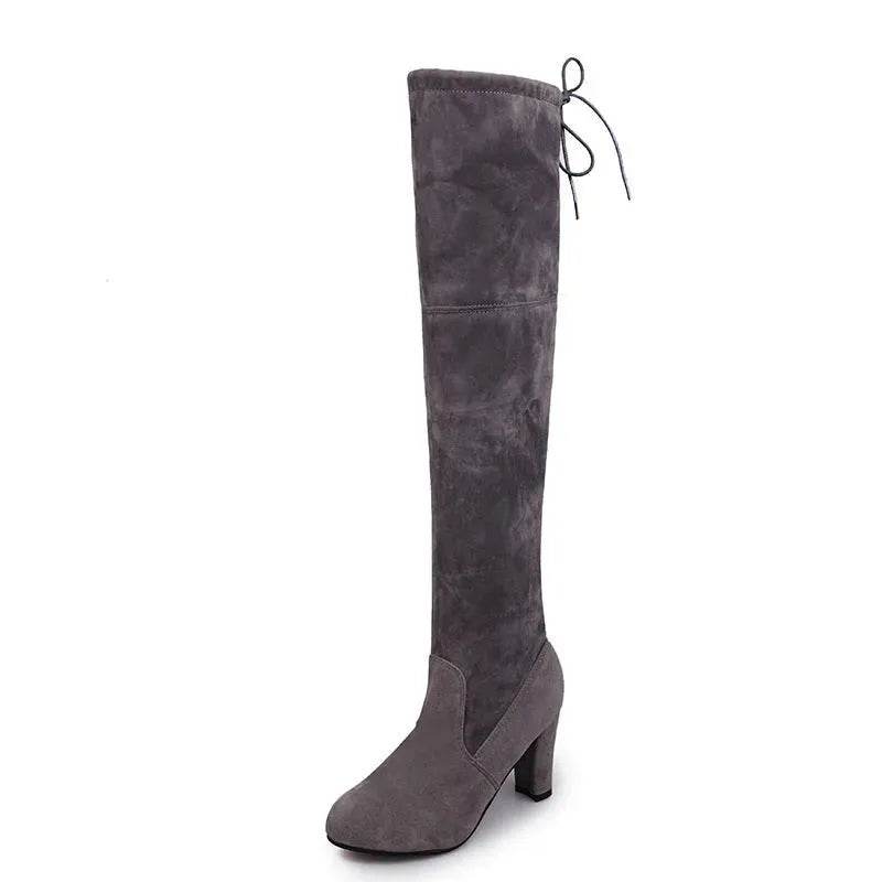 Black Knee High Boots For Women Shoes High Heel Long Boots - www.Shopthatapp.com