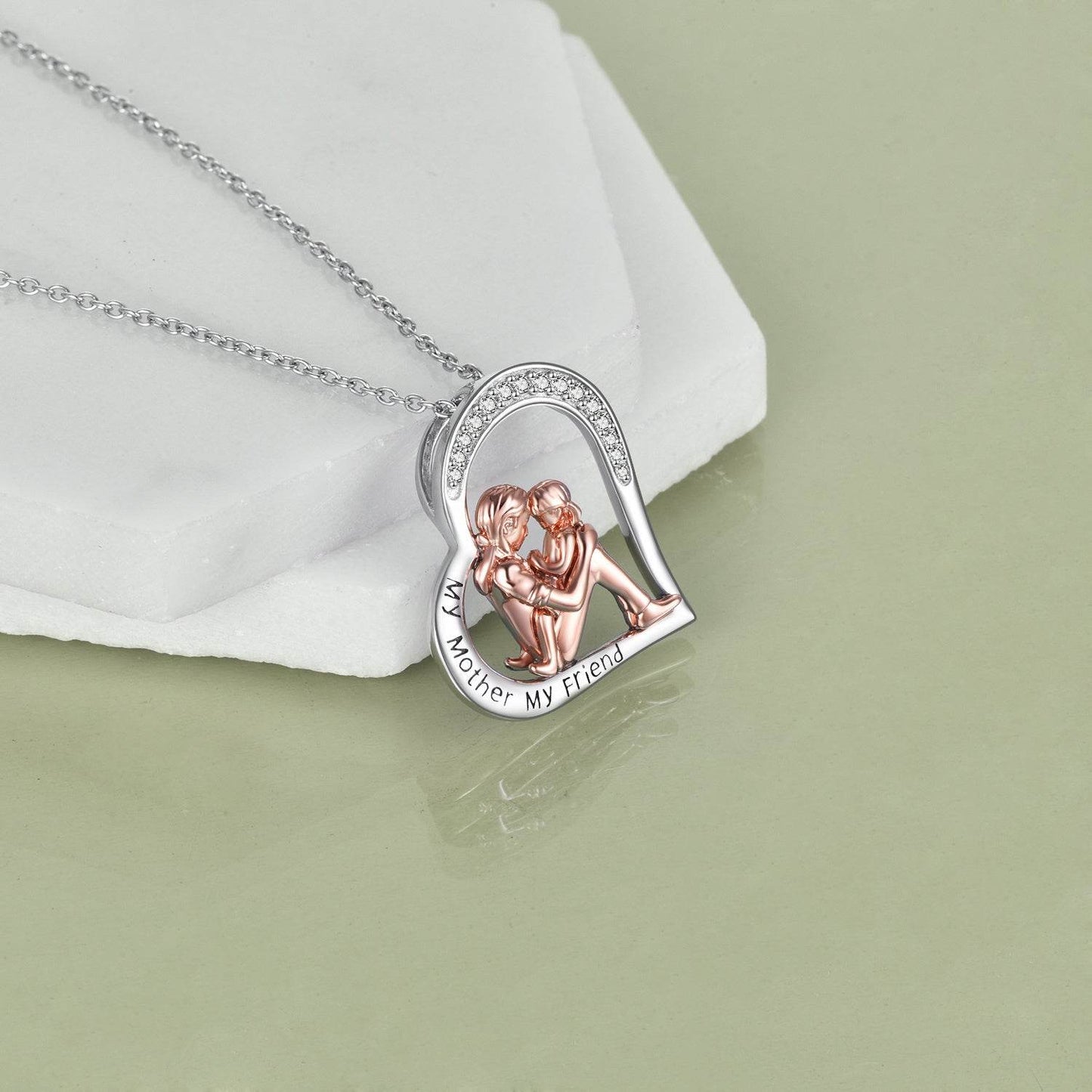 Mother's Day Necklace 925 Sterling Silver Engraved My Mother My Friend - www.Shopthatapp.com